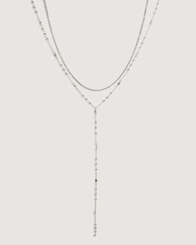 Silver Ball Beaded Lariat Necklace sold by Collete Hayman