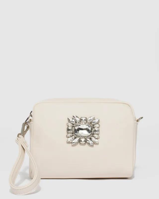 Suri Crystal Ivory Crossbody Bag sold by Collete Hayman