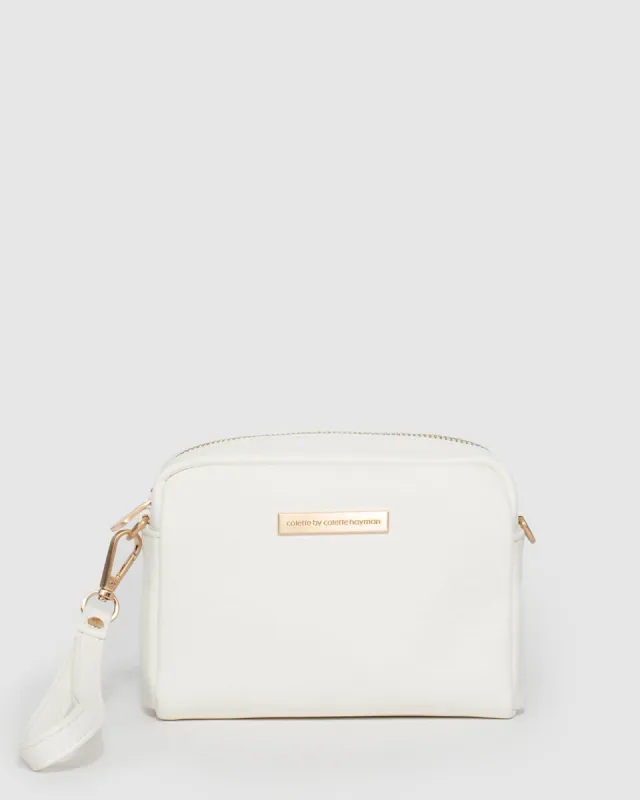 White And Gold Suri Crossbody Bag sold by Collete Hayman