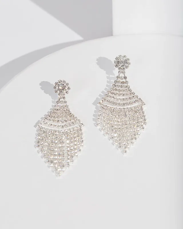 Silver Cone Crystal Earrings sold by Collete Hayman