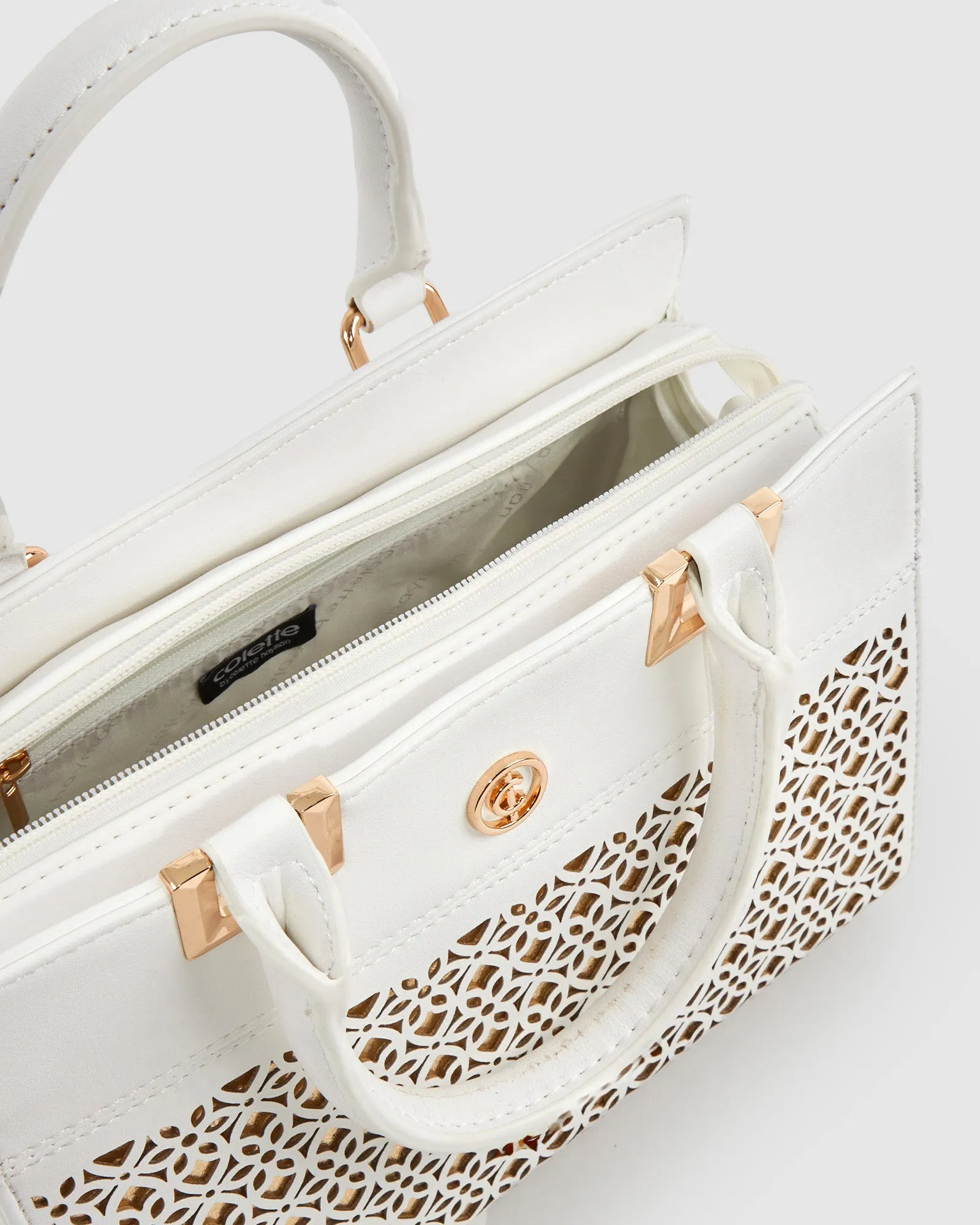 White Stef Lasercut Tote Bag sold by Collete Hayman product image thumbnail 4