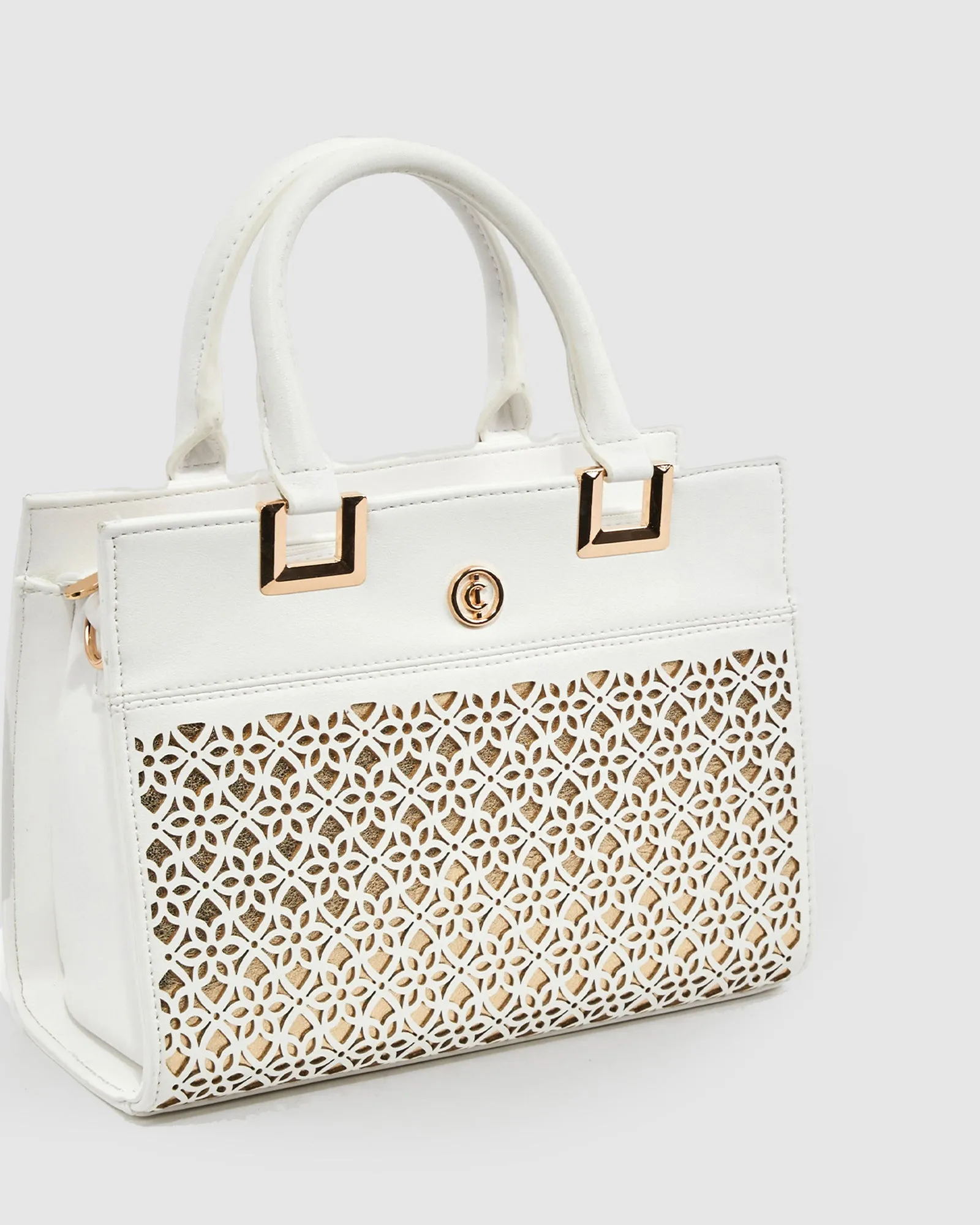White Stef Lasercut Tote Bag sold by Collete Hayman product image thumbnail 3