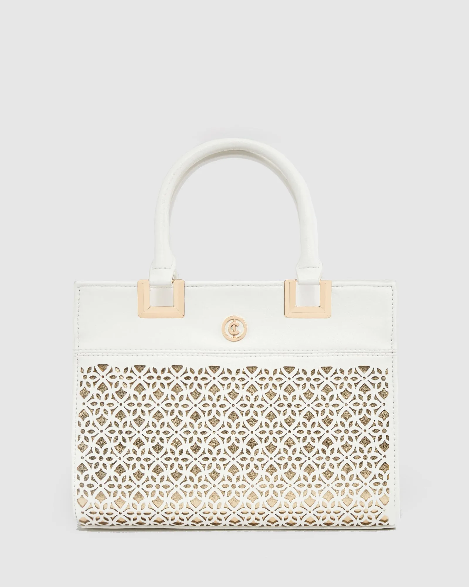 White Stef Lasercut Tote Bag sold by Collete Hayman
