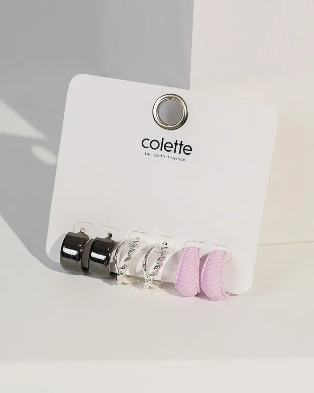 Purple Chunky Hoop Earring Pack sold by Collete Hayman