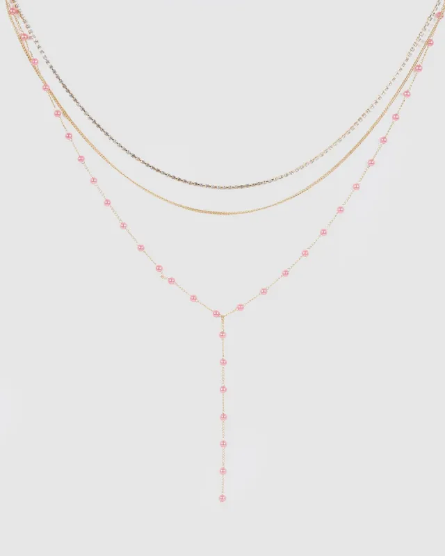 Pink Pearl And Metal Necklace Pack sold by Collete Hayman