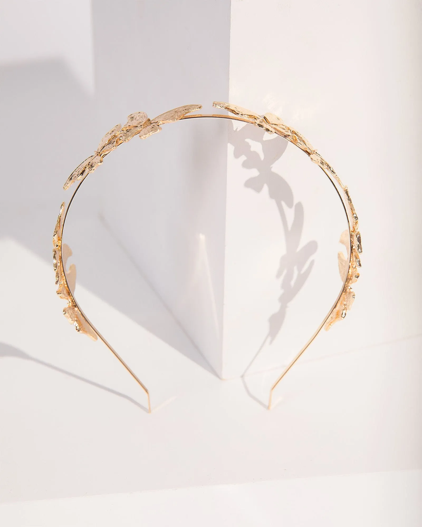 Gold Butterflies Thin Headband sold by Collete Hayman