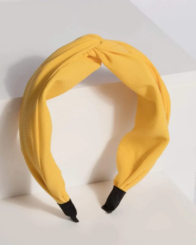 Yellow Cross Over Fabric Headband sold by Collete Hayman
