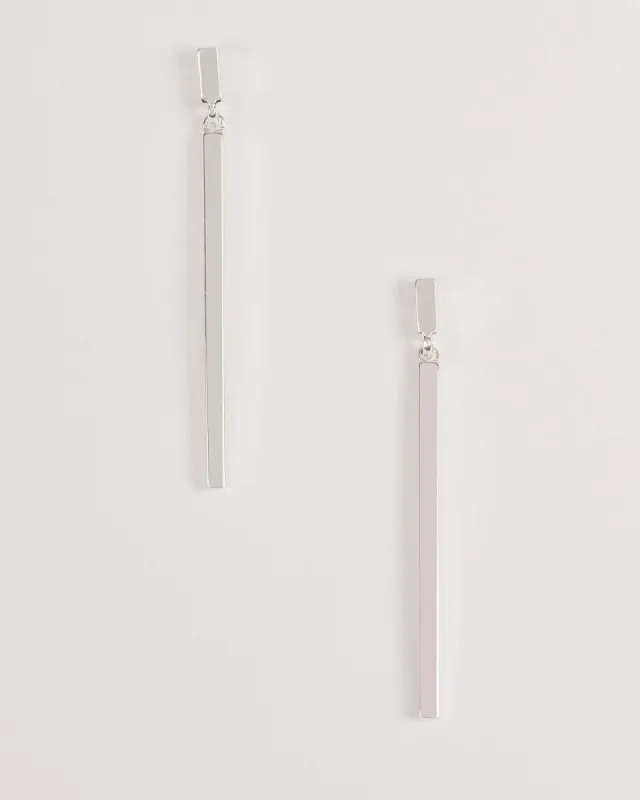 Silver Metal Bar Drop Stud Earrings sold by Collete Hayman