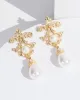 Gold Vintage Look Pearl Drop Earrings sold by Collete Hayman