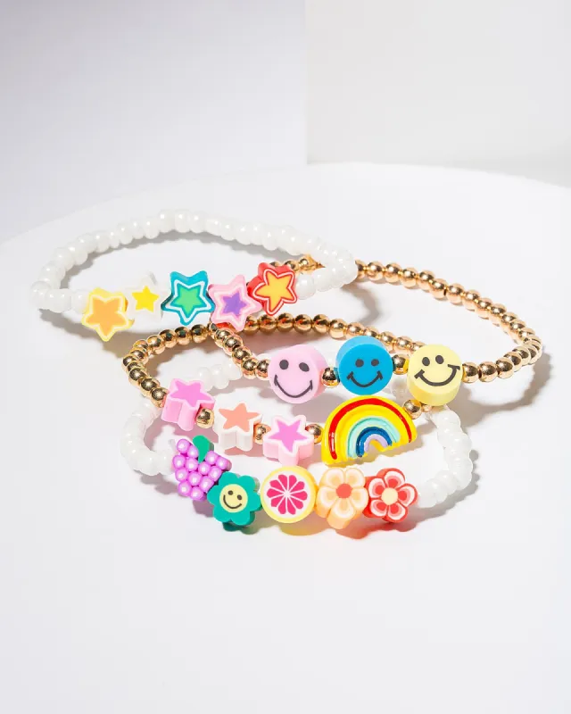 Multi Colour Charm Beaded Bracelet Pack sold by Collete Hayman