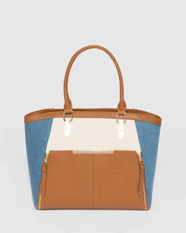 Multi Colour Zana Denim Tote Bag sold by Collete Hayman