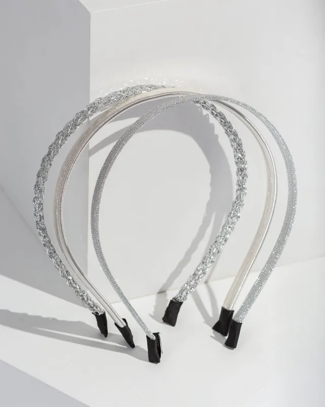 Silver Multi Textured Headband Pack sold by Collete Hayman