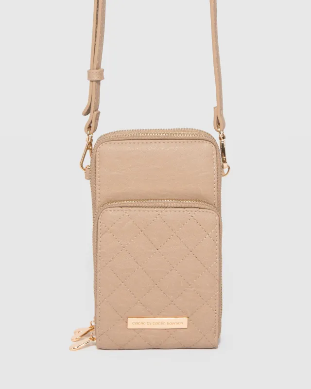 Taupe Koni Phone Crossbody Bag sold by Collete Hayman