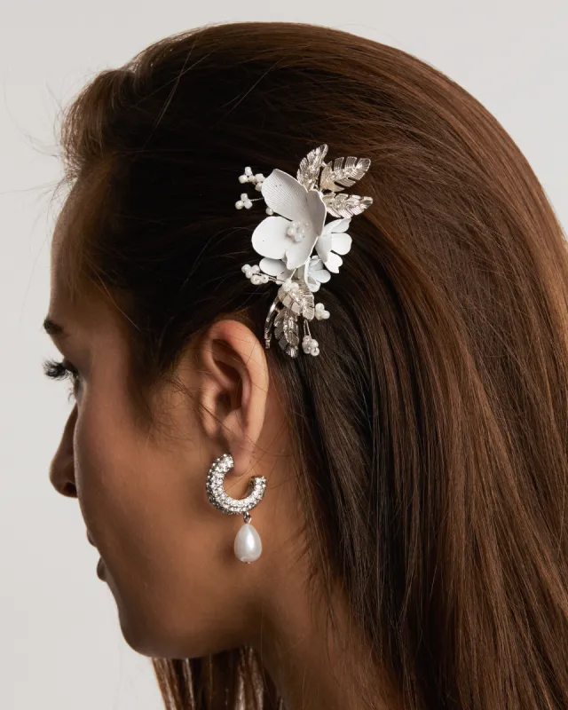 White Flower Detail Hair Comb sold by Collete Hayman