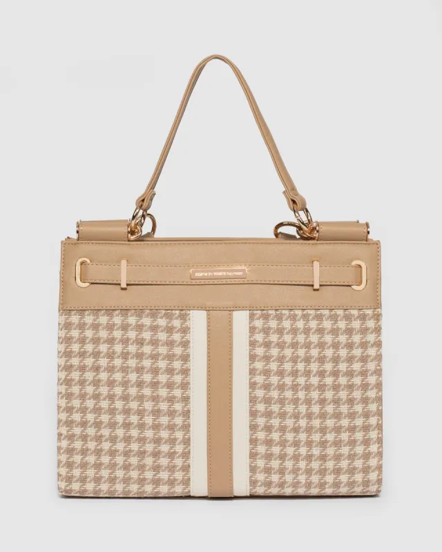 Light caramel Stephanie Stripe Tote Bag sold by Collete Hayman