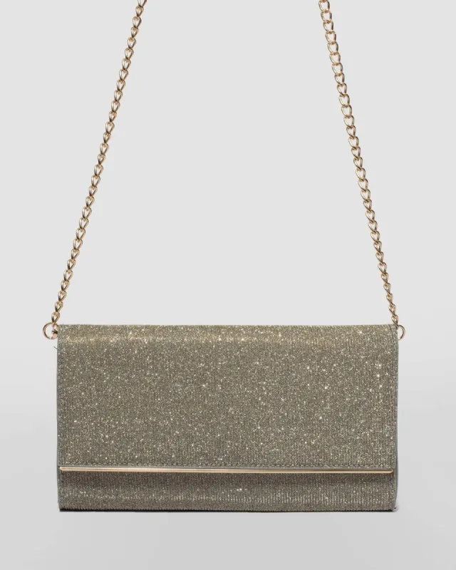 Gold Abby Clutch Bag sold by Collete Hayman