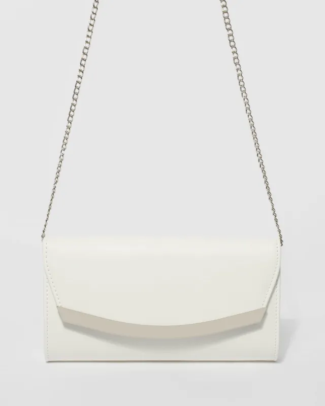 White Sammi Evening Clutch Bag sold by Collete Hayman