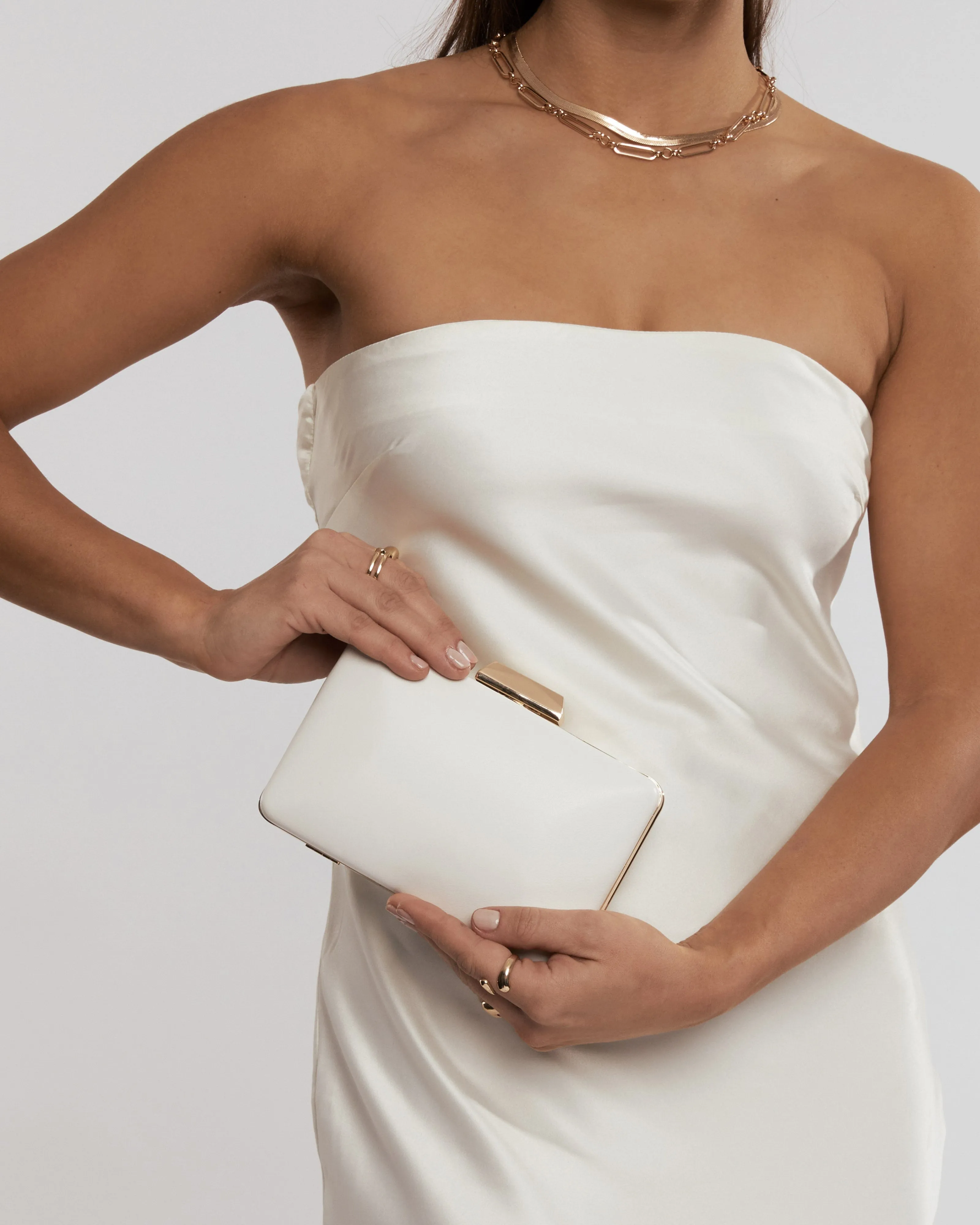White Maxine Clutch Bag sold by Collete Hayman product image thumbnail 2