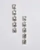 Silver Rectangle Crystal Drop Earrings sold by Collete Hayman