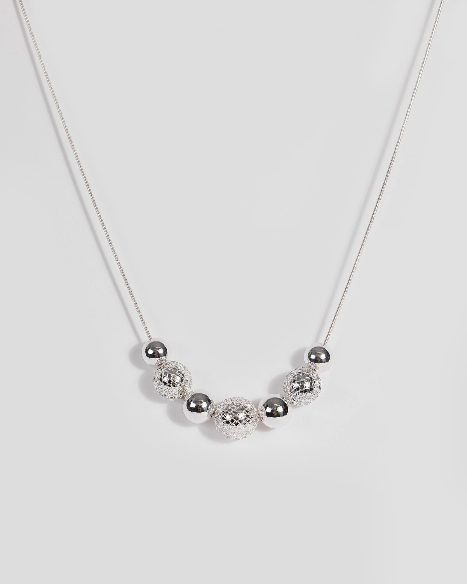 Silver Mesh Beaded Necklace sold by Collete Hayman