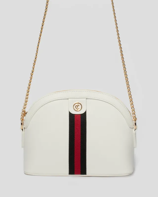 White Raina Logo Crossbody Bag sold by Collete Hayman