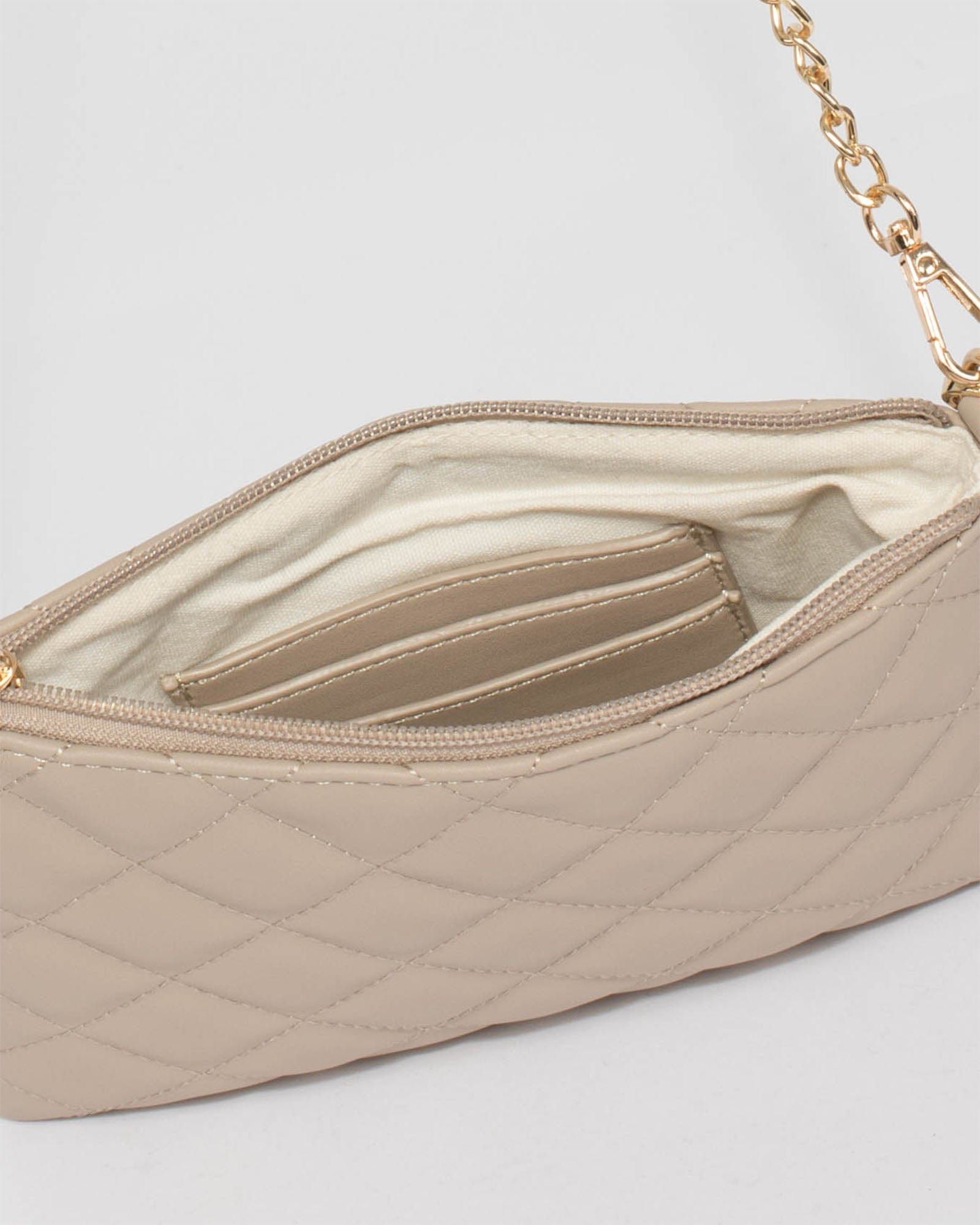 Peta Quilt Taupe Crossbody Bag sold by Collete Hayman product image thumbnail 7