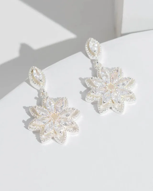 Crystal  Flower Drop Earrings sold by Collete Hayman