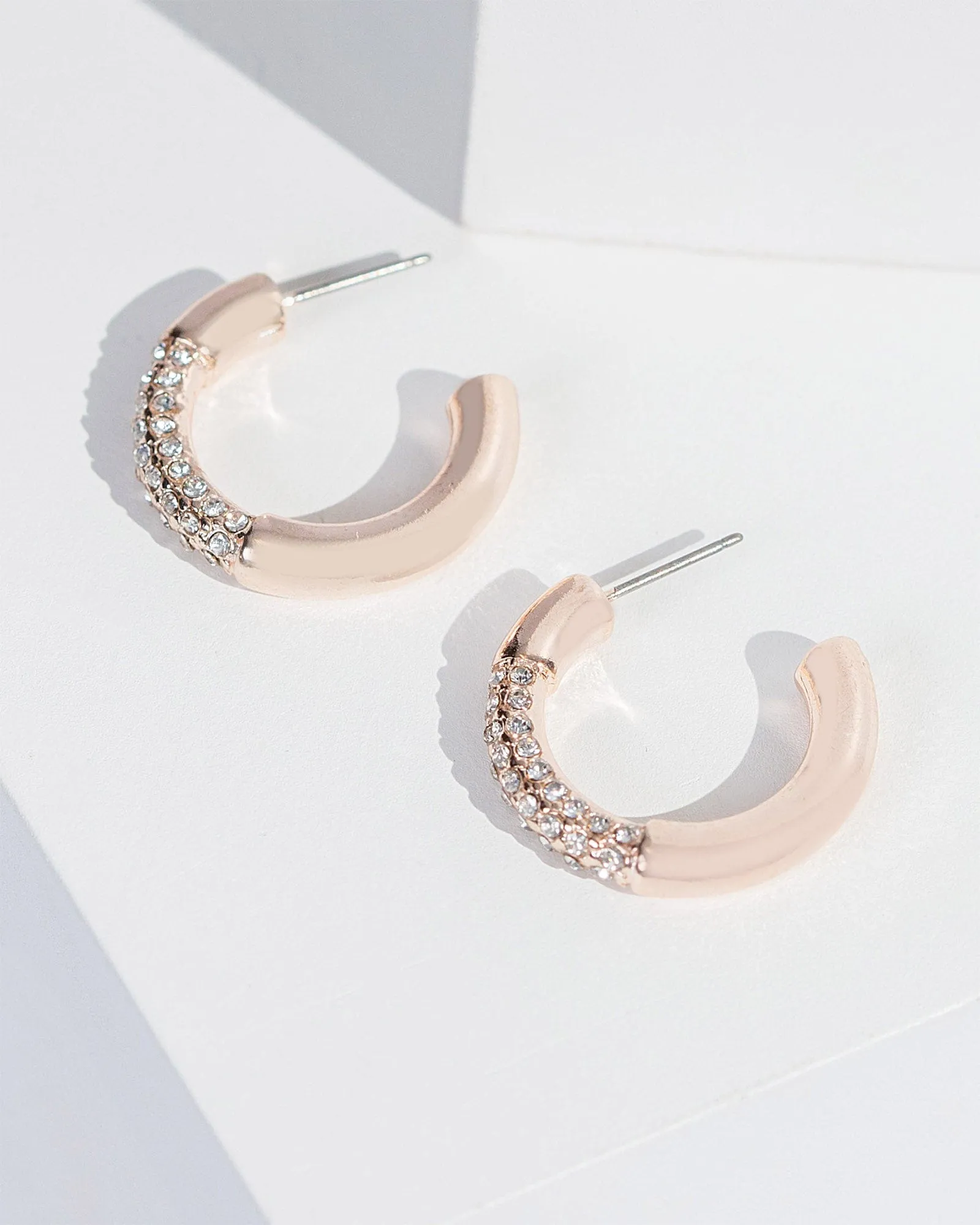 Crystal Middle Detail Hoop Earrings sold by Collete Hayman