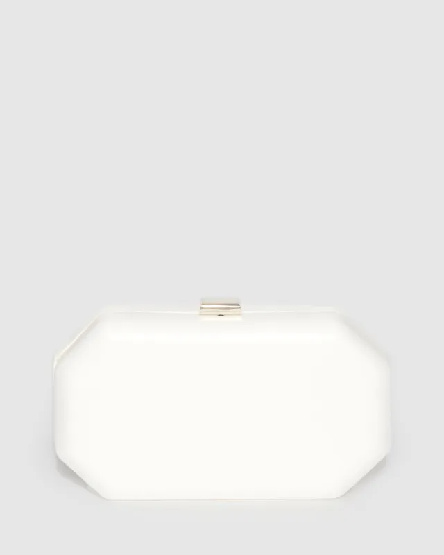 White Orla Hardcase Clutch Bag sold by Collete Hayman