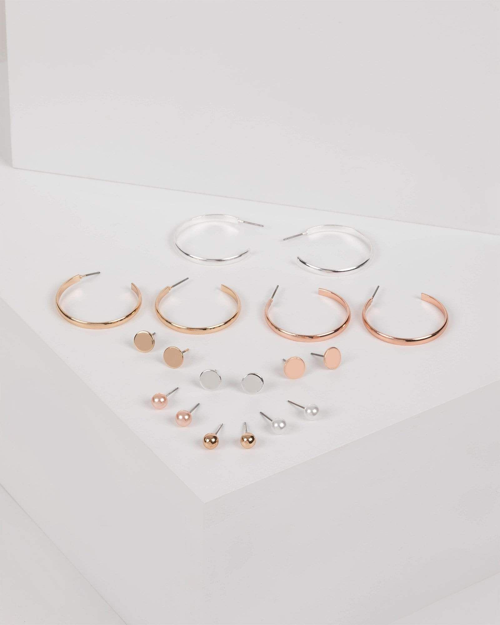 Mixed Metal Hoop and Stud Earring Set sold by Collete Hayman