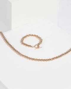 Gold Beaded Necklace and Bracelet Set sold by Collete Hayman