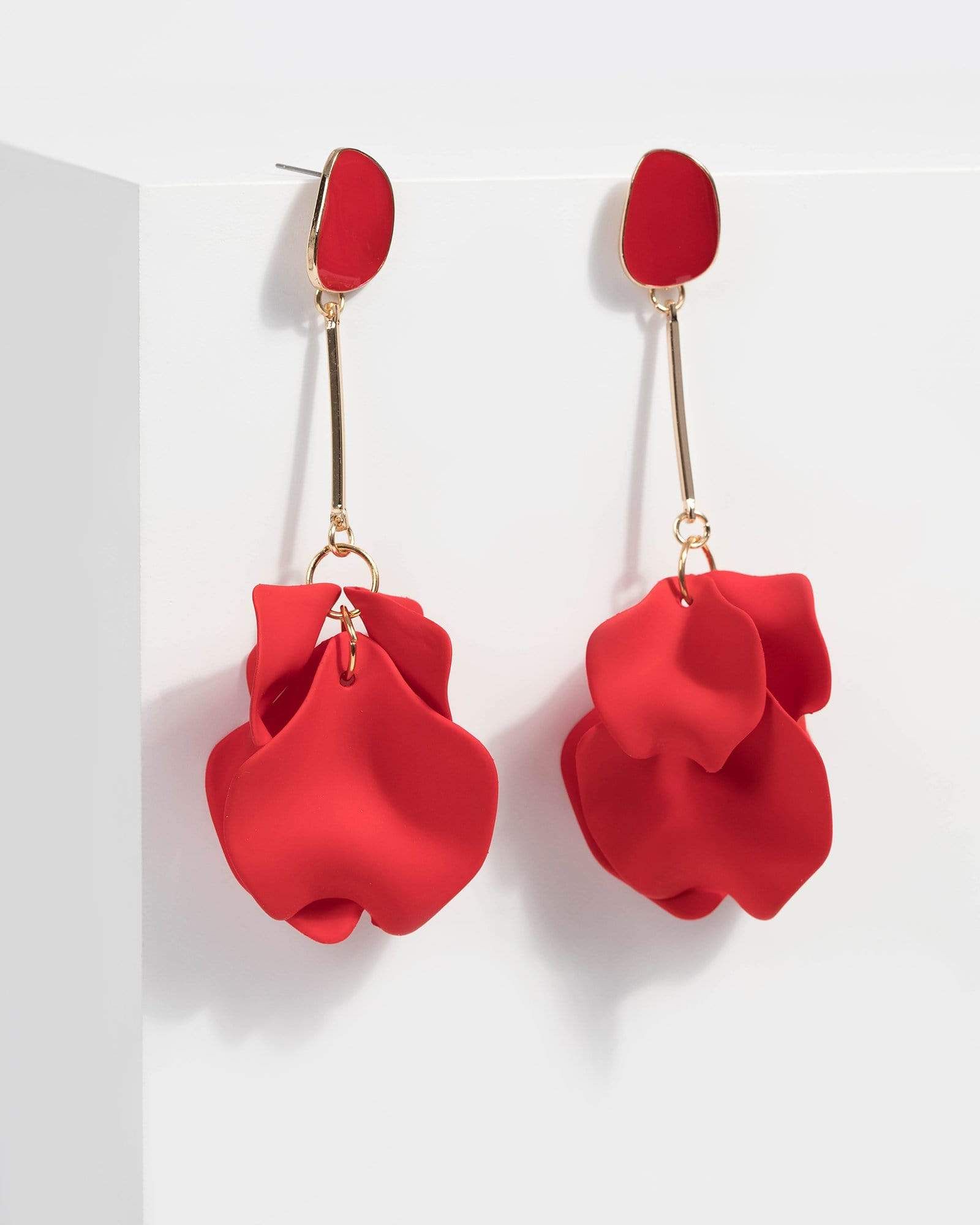 Red Leaf Bar Drop Earrings sold by Collete Hayman