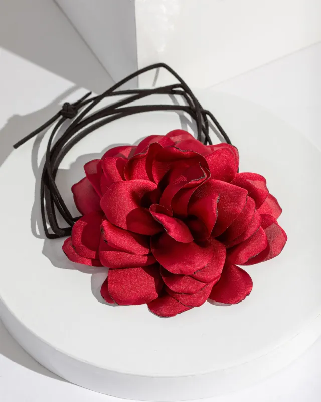 Red Rose Choker Necklace sold by Collete Hayman