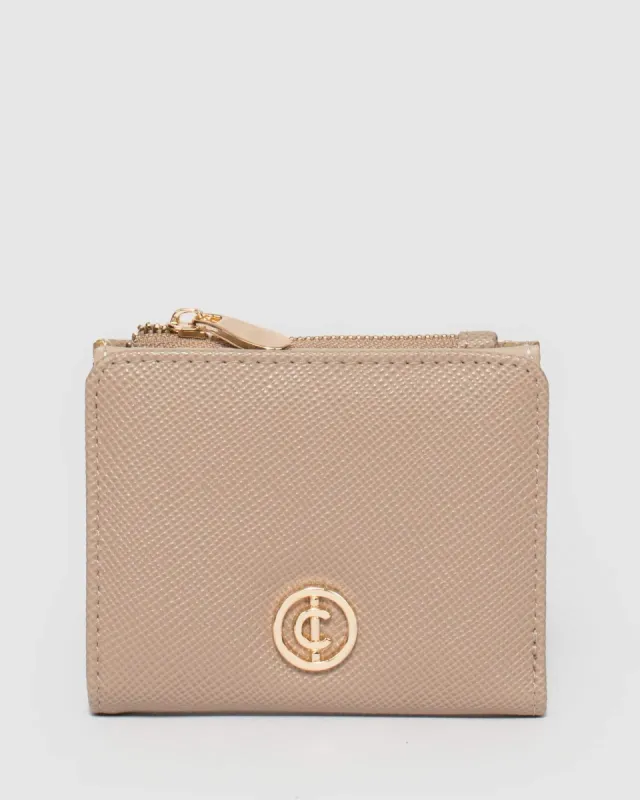 Taupe Plate Mini Wallet made by Collete Hayman