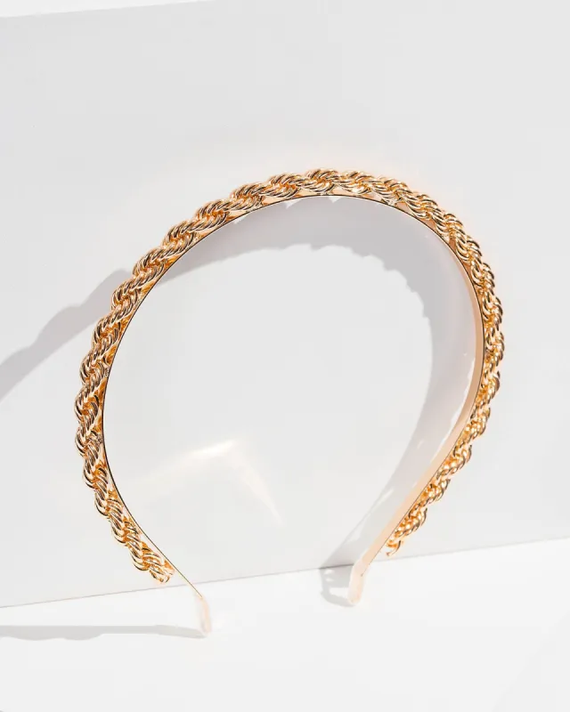 Gold Twisted Detail Headband sold by Collete Hayman