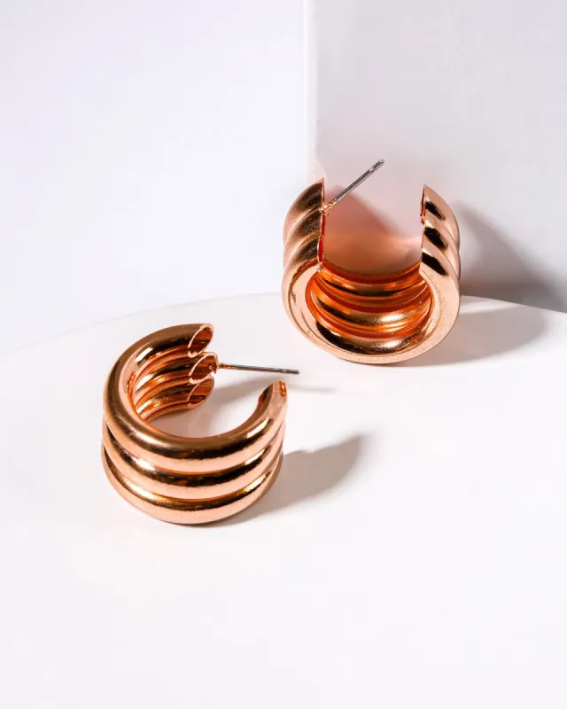 Rose Gold Chunky Hoop Earrings sold by Collete Hayman