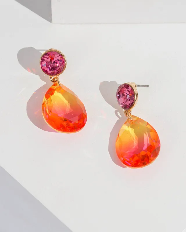 Pink Ombre Tear Drop Earrings sold by Collete Hayman