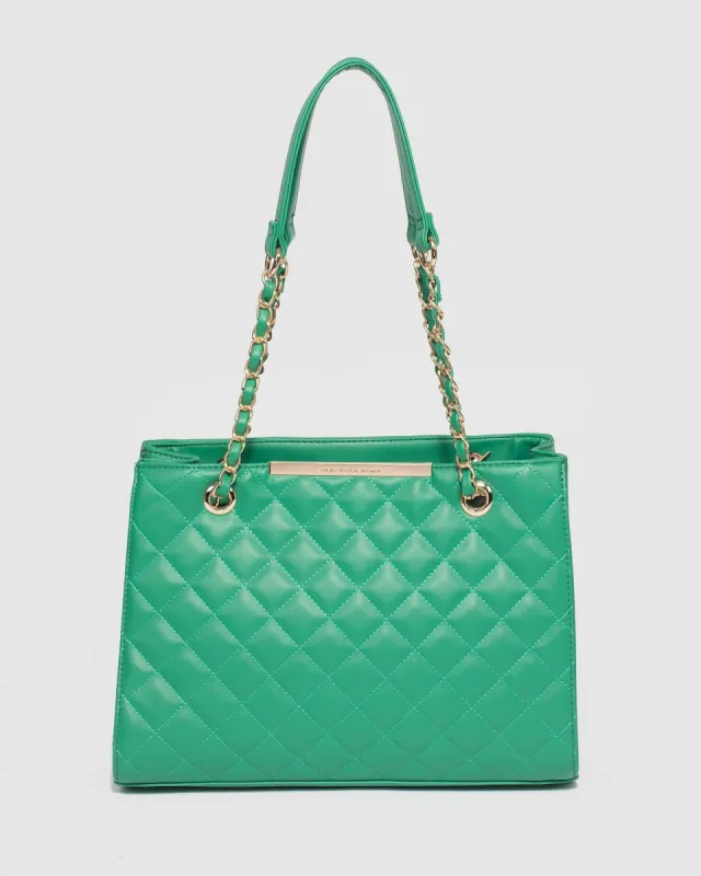 Green Megan Quilt Tote Bag sold by Collete Hayman