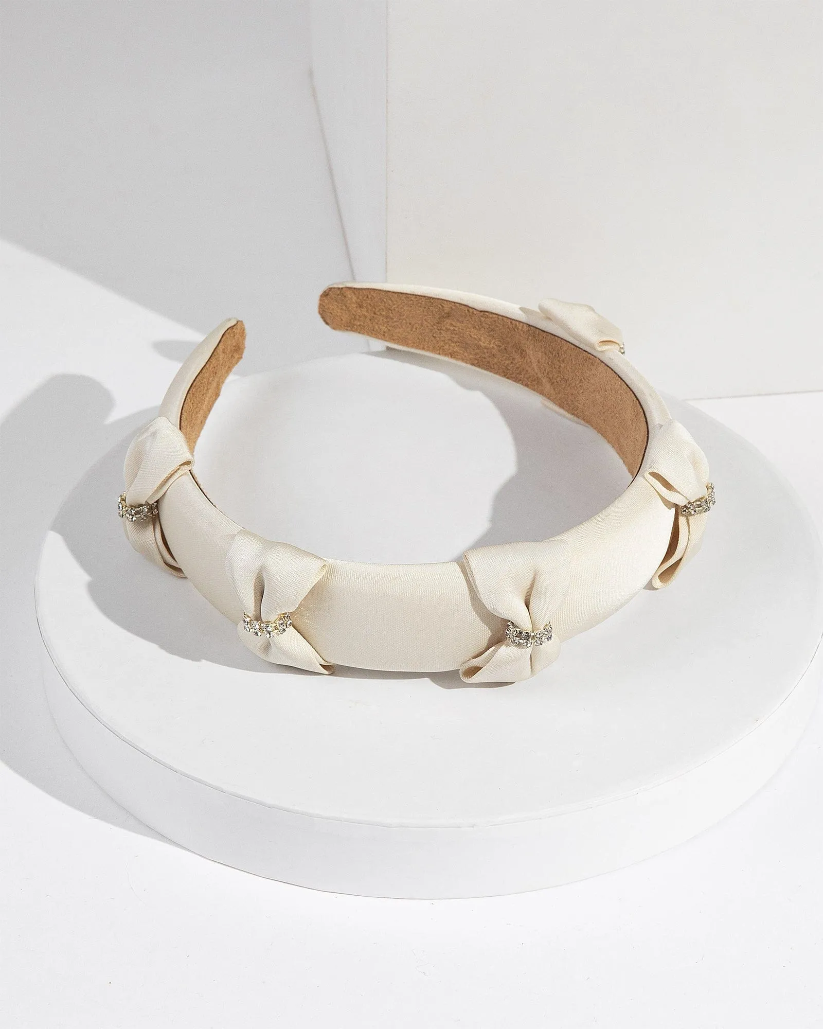White Multi Crystal Bow Headband sold by Collete Hayman product image thumbnail 2