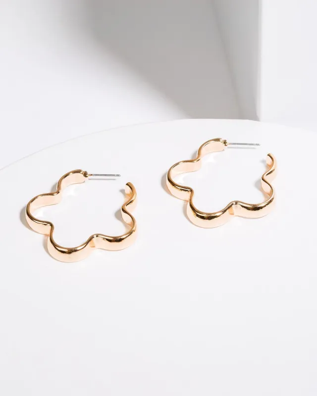 Gold Wavey Liquid Hoop Earrings sold by Collete Hayman
