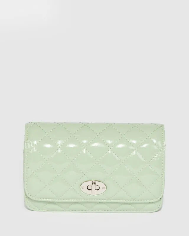 Green Eboni Quilted Crossbody Bag sold by Collete Hayman