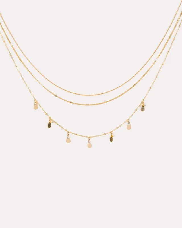 Gold Crystal Pendant 3pk Necklace sold by Collete Hayman