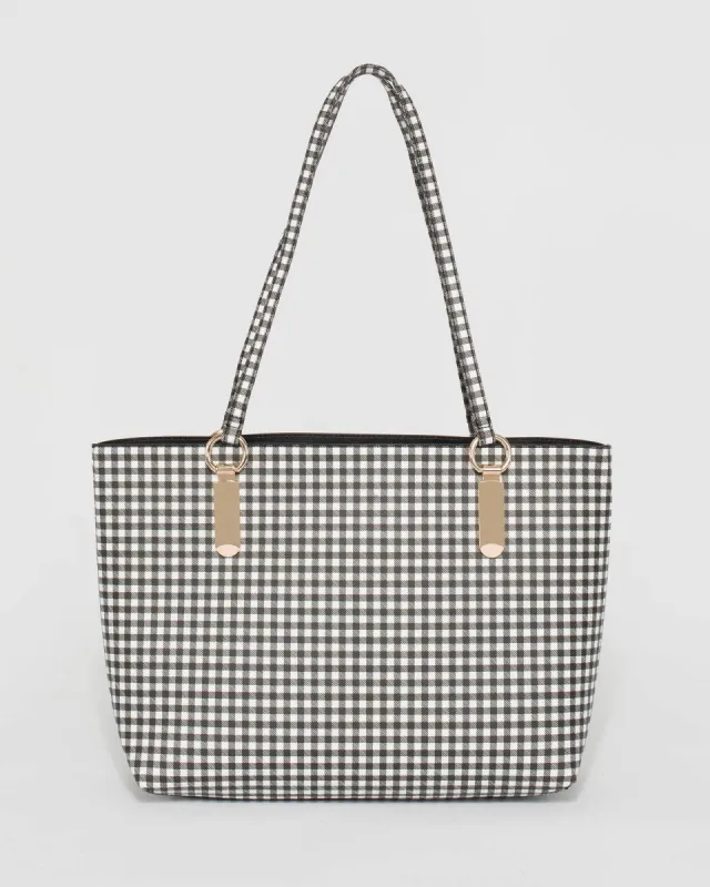 Black Angelina Med Print Tote Bag sold by Collete Hayman