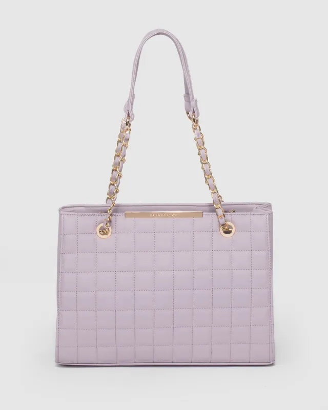 Purple Megan Cube Quilt Tote Bag sold by Collete Hayman