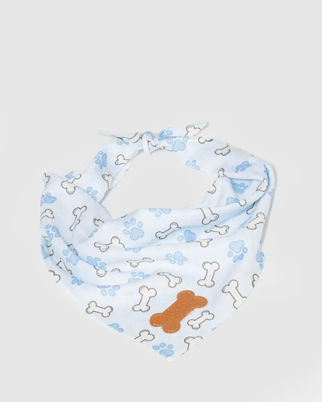 Blue Paw & Bone Print Pet Bandana sold by Collete Hayman