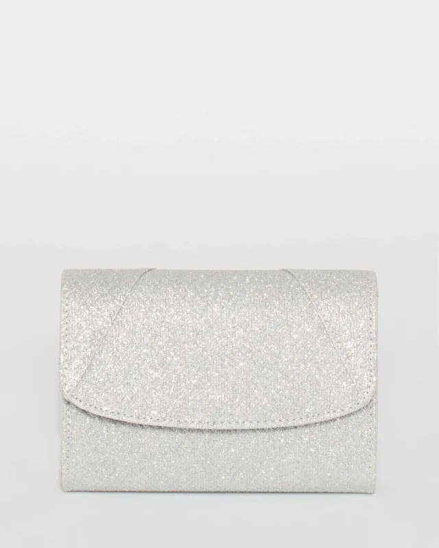 Silver Alison Flap Clutch Bag sold by Collete Hayman