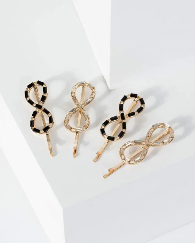 Multi Colour 4 Pack Crystal Infinity Detail Hair Slides sold by Collete Hayman