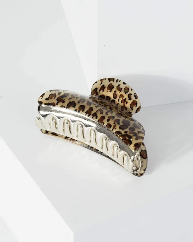 Multi Colour Leopard Print Claw Hair Clip sold by Collete Hayman