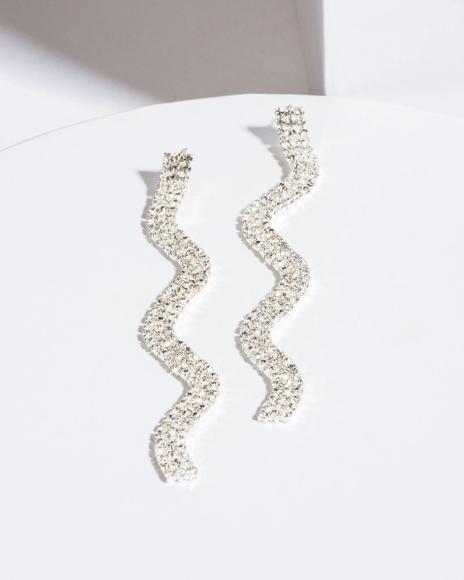 Crystal Wavy Row Drop Earrings sold by Collete Hayman