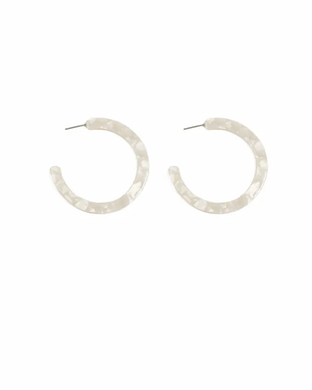 White Gold Tone Acrylic Hoop Earrings sold by Collete Hayman
